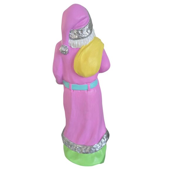SANTA CLAUS PINK PASTEL CHRISTMAS DECORATION 15.5" TALL NEW NOEL CANDY COLORS - Picture 2 of 4